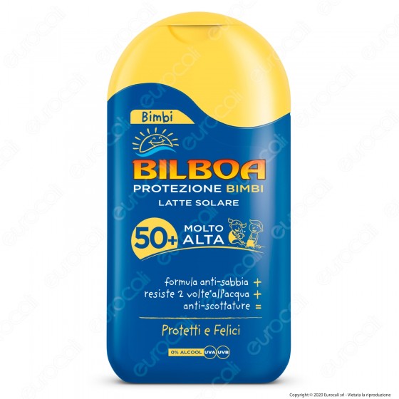 Bilboa Latte Solare Bimbi Protezione Molto Alta SPF 50+ - Flacone da Bilboa Latte Solare Bimbi Protezione Molto Alta SPF 50+ - Flacone da