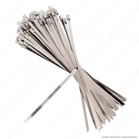 V-Tac Confezione da 100 Fascette Stringicavo Autobloccanti in Acciaio V-Tac Confezione da 100 Fascette Stringicavo Autobloccanti in Acciaio