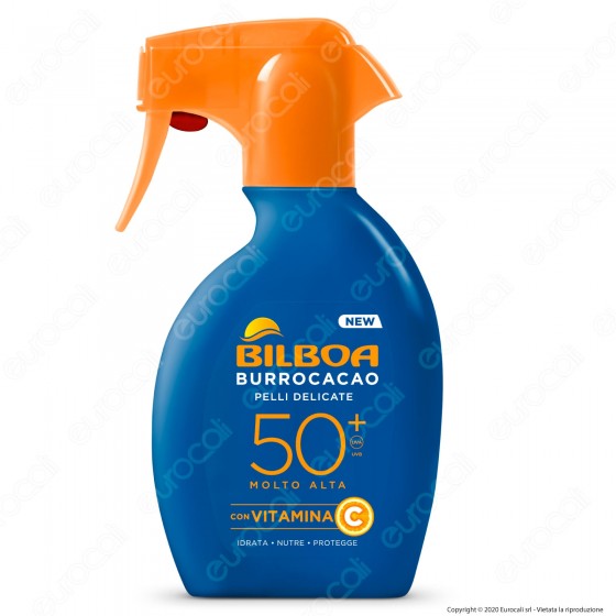 Bilboa Spray Solare Burrocacao Protezione Molto Alta SPF 50+ Pelli Bilboa Spray Solare Burrocacao Protezione Molto Alta SPF 50+ Pelli