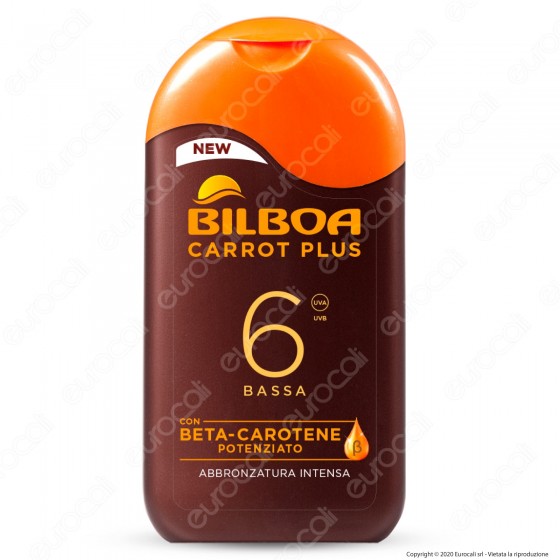 Bilboa Latte Solare Carrot Plus Protezione Bassa SPF 6 - Flacone da Bilboa Latte Solare Carrot Plus Protezione Bassa SPF 6 - Flacone da
