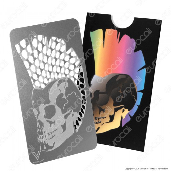 Grinder Card Formato Tessera Tritatabacco in Metallo - Mohawk Skull Grinder Card Formato Tessera Tritatabacco in Metallo - Mohawk Skull