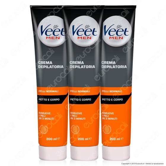 Kit Veet For Men Crema Depilatoria per Pelli Normali - 3 Tubetti da Kit Veet For Men Crema Depilatoria per Pelli Normali - 3 Tubetti da
