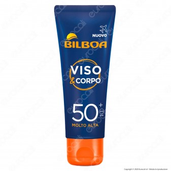 Bilboa Crema Solare Viso e Corpo Protezione Molto Alta SPF50+ - Flacone Formato Viaggio da 75ml