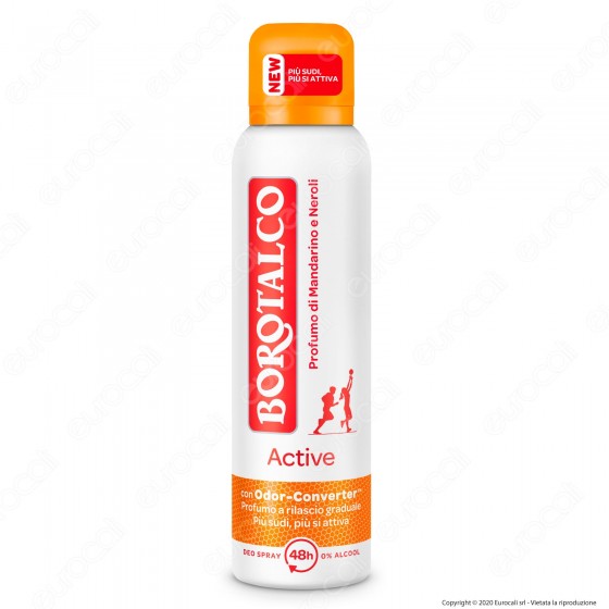 Borotalco Deodorante Spray Active Mandarino e Neroli - Flacone da Borotalco Deodorante Spray Active Mandarino e Neroli - Flacone da