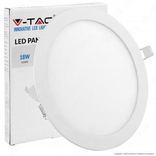 V-Tac VT-1807 RD Pannello LED Rotondo 18W SMD da Incasso con Driver -