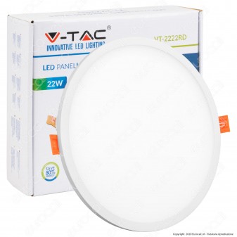 V-Tac VT-2222 RD Pannello LED Rotondo 22W SMD da Incasso con Driver -