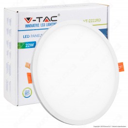 V-Tac VT-2222 RD Pannello LED Rotondo 22W SMD da Incasso con Driver -