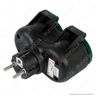V-Tac VT-1102-2 Multipresa IP44 2 Posti con Prese Schuko da Giardino