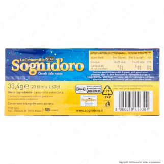 Star Sogni D'oro La Camomilla Setacciata - Confezione da 20 Filtri