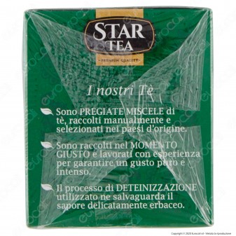 Star Tea Tè Verde Deteinato Delicato e Rinfrescante - Confezione da
