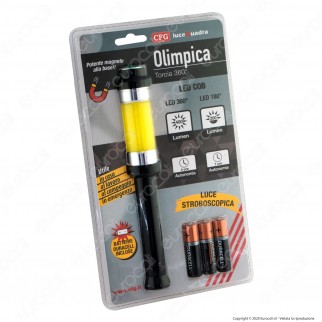 CFG Olimpica Torcia LED COB 360° a Batteria Luce Stroboscopica con