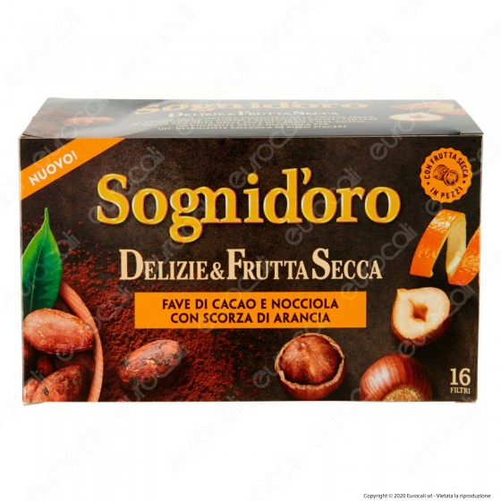 Star Sogni D'oro Infuso Delizie e Frutta Secca Fave di Cacao e Nocciola con Scorza di Arancia - Confezione da 16 Filtri Star Sogni D'oro Infuso Delizie e Frutta Secca Fave di Cacao e Nocciola con Scorza di Arancia - Confezione da 16 Filtri