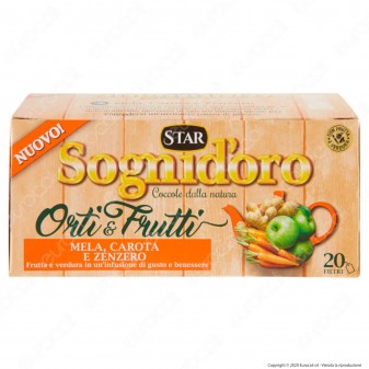 Star Sogni D'Oro Orti & Frutti Infuso al Gusto di Mela Carota Zenzero - Confezione da 20 Filtri