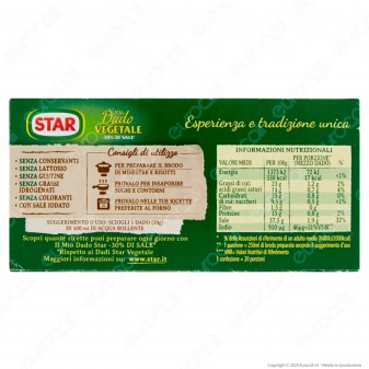 Star Il Mio Dado Vegetale con Meno Sale - Confezione da 10 dadi