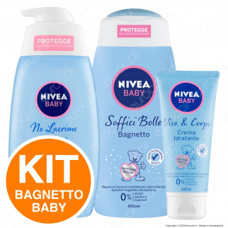 [EBAY] Kit Nivea Baby Crema Idratante Bagnoschiuma Shampoo Viso e