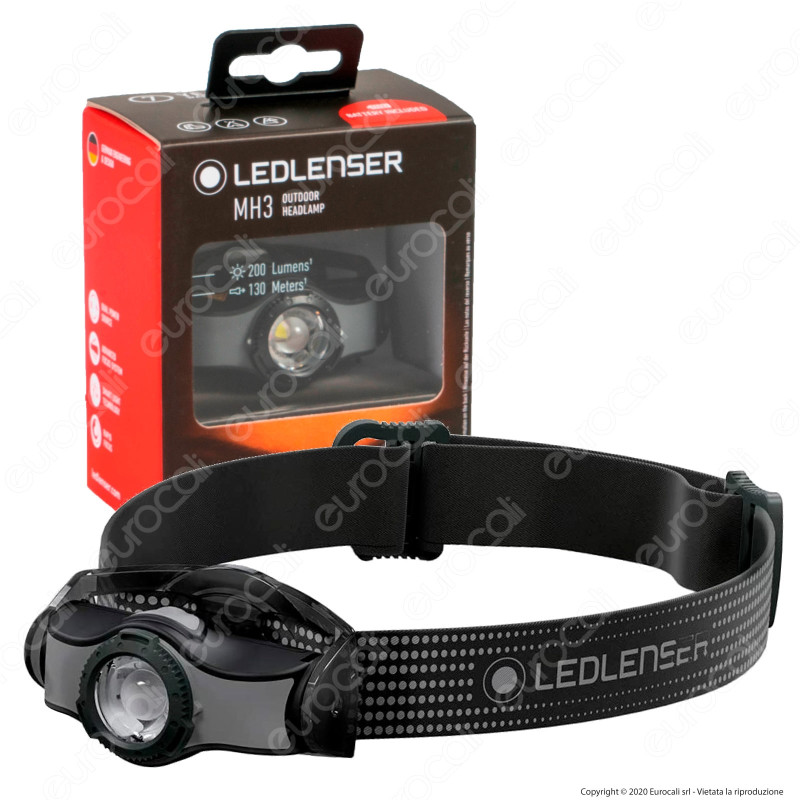 Ledlenser Torcia LED Frontale MH3 Outdoor Headlamp Multiuso 200 lm