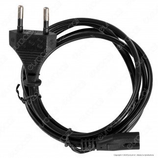Led Line Cavo di Alimentazione Nero da 1,5 Metri con Presa 8 C7 e