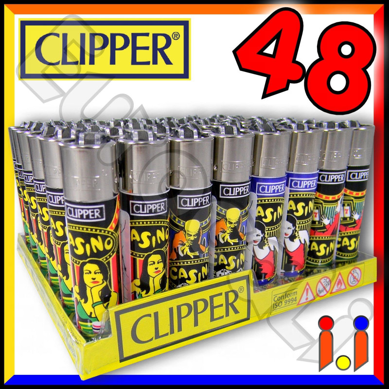 Clipper Large Fantasia Casinò - Box da 48 Accendini