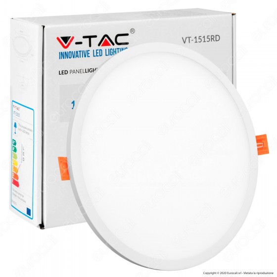 V-Tac VT-1515 RD Pannello LED Rotondo 15W SMD da Incasso con Driver -