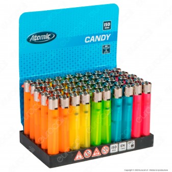 Atomic Candy Accendino Micro Colori Assortiti Traslucidi - Box da 50