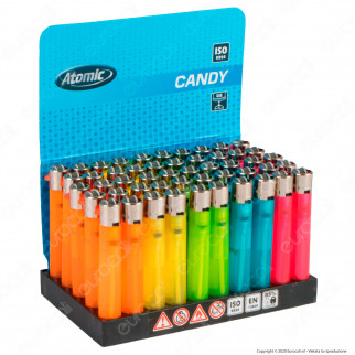 Atomic Candy Accendino Micro Colori Assortiti Traslucidi - Box da 50