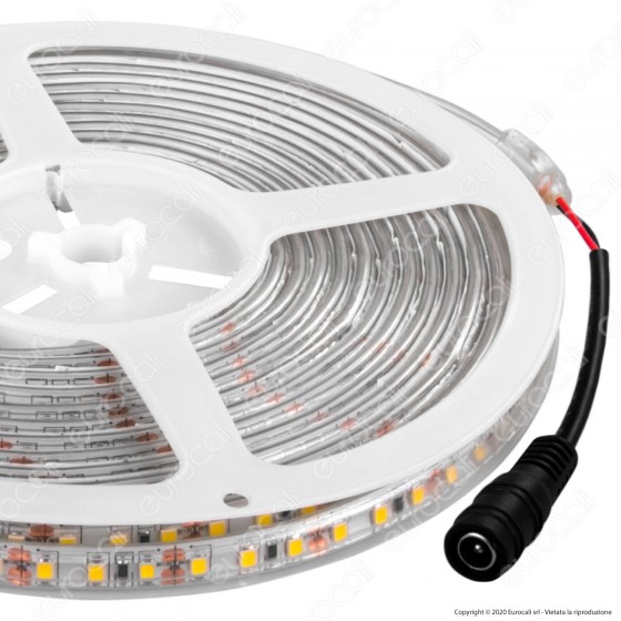 V-Tac Striscia LED 3528 Impermeabile Monocolore 120 LED/metro - Bobina da 5 metri - SKU 2038 / 2044 / 2037