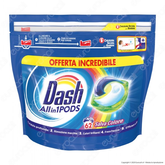 Dash All in 1 Pods Salvacolore Detersivo in Capsule - Confezione da Dash All in 1 Pods Salvacolore Detersivo in Capsule - Confezione da