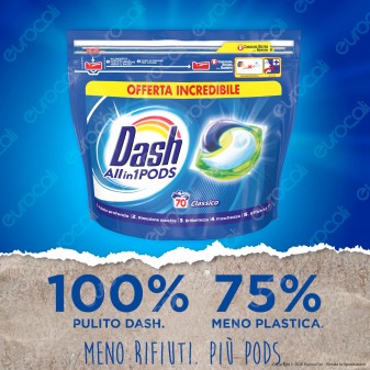 Dash All in 1 Pods Classico Detersivo in Capsule - Confezione da 70