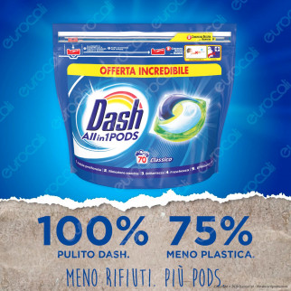 Dash All in 1 Pods Classico Detersivo in Capsule - Confezione da 70