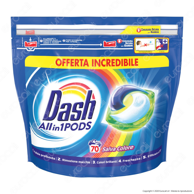 Dash All in 1 Pods Salvacolore Detersivo in Capsule - Confezione da