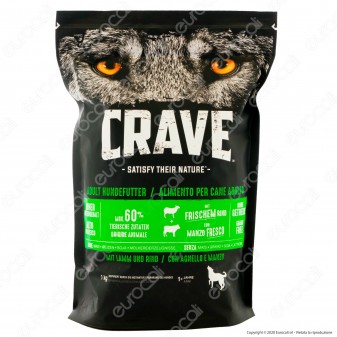 Crave Cibo Secco per Cane Adulto con Agnello e Manzo Fresco - Busta