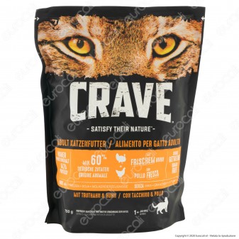 Crave Cibo Secco per Gatti Adulti con Tacchino e Pollo Fresco - Busta