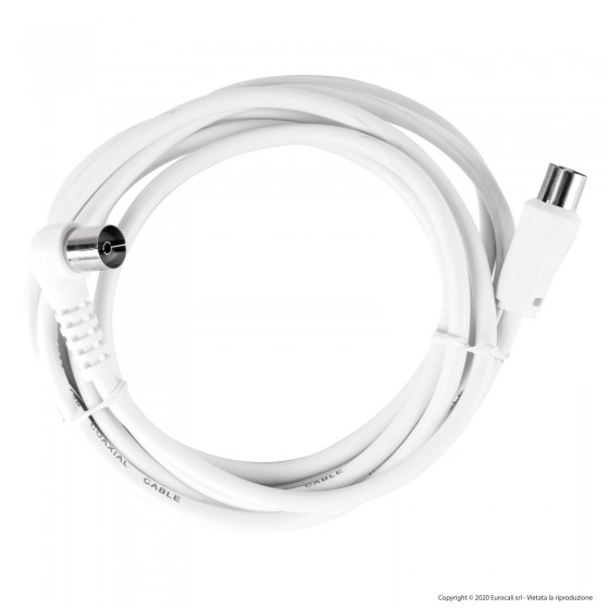 CFG Luce Quadra Cavo Antenna TV Maschio Femmina con Adattatore CFG Luce Quadra Cavo Antenna TV Maschio Femmina con Adattatore