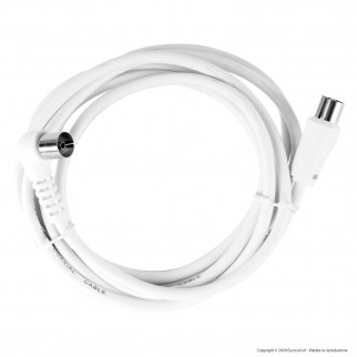 CFG Luce Quadra Cavo Antenna TV Maschio Femmina con Adattatore