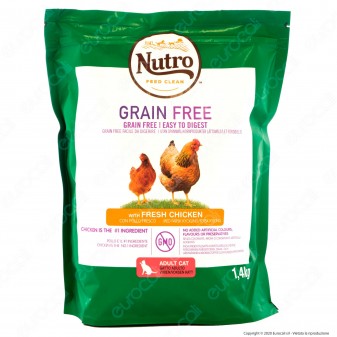 Nutro Grain Free con Pollo Fresco Cibo Secco per Gatti Adulti - Busta