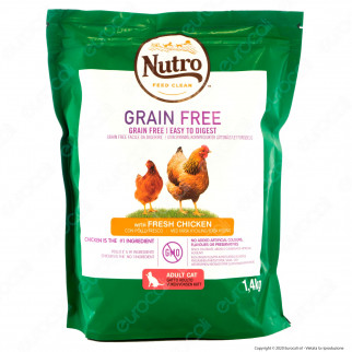 Nutro Grain Free con Pollo Fresco Cibo Secco per Gatti Adulti - Busta