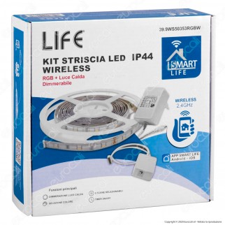 Life Striscia LED Smart Life Wi-Fi 24W 90 LED RGB+W IP44 - mod.