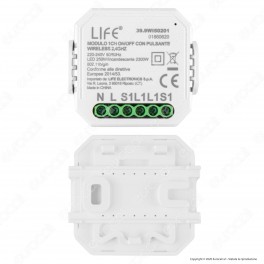 Life Modulo 1CH Ricevitore Interruttore ON/OFF Wi-Fi con Pulsante -