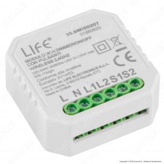 Life Modulo 2CH Ricevitore Interruttore Dimmer/ON/OFF Wi-Fi con