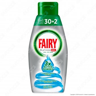 Fairy Platinum Gel detersivo per Lavastoviglie Brezza Marina 32