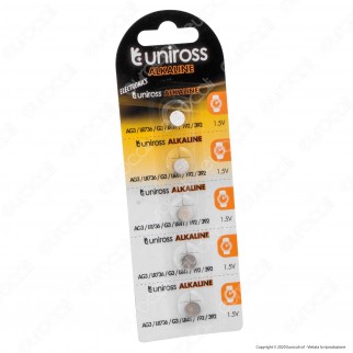 Uniross Pile Alcaline a Bottone AG3 / LR736 / G3 / LR41 / 192 / 392