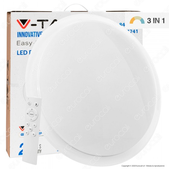 V-Tac Smart VT-8401 Plafoniera 3in1 LED 20W / 40W Forma Circolare