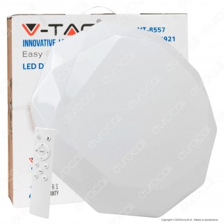 V-Tac VT-8557 Plafoniera LED 30W / 60W Circolare Sfaccettata Effetto