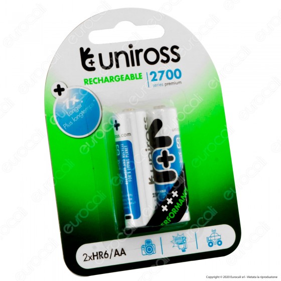 Uniross Pile Ricaricabili Series Premium AA / HR6 Ni-MH 1,2V 2500mAh Uniross Pile Ricaricabili Series Premium AA / HR6 Ni-MH 1,2V 2500mAh
