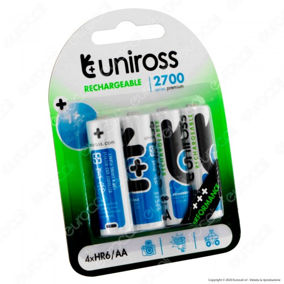 Uniross Pile Ricaricabili Series Premium AA / HR6 Ni-MH 1,2V 2500mAh Uniross Pile Ricaricabili Series Premium AA / HR6 Ni-MH 1,2V 2500mAh