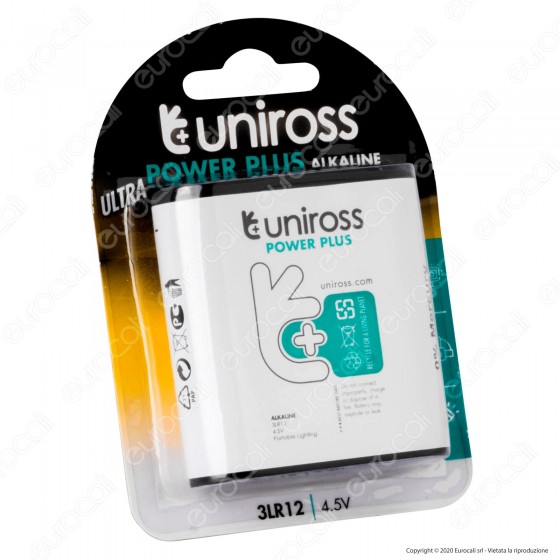 Uniross Pila Alcalina Power Plus 3LR12 / Block / Pile Plate 4.5V - Uniross Pila Alcalina Power Plus 3LR12 / Block / Pile Plate 4.5V -