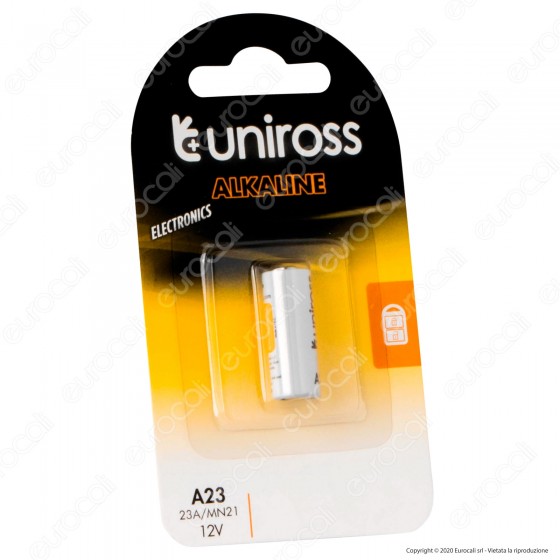 Uniross Pila Alcalina A23 / 23A / MN21 12V - Blister da 1 Batteria Uniross Pila Alcalina A23 / 23A / MN21 12V - Blister da 1 Batteria