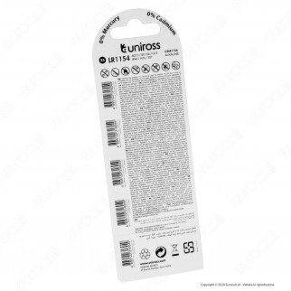 Uniross Pile Alcaline a Bottone AG13 / LR1154 / G13 / LR44 / A76 /