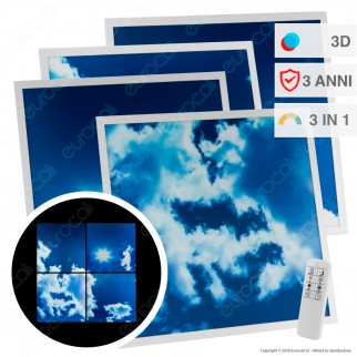 Ener-J 4 Pannelli LED 60x60 40W SMD 3in1 Changing Color Fantasia