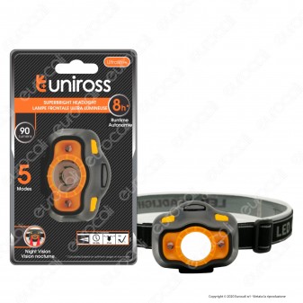 Uniross UItralite Plus Torcia Frontale Headlight LED 3W Ultra